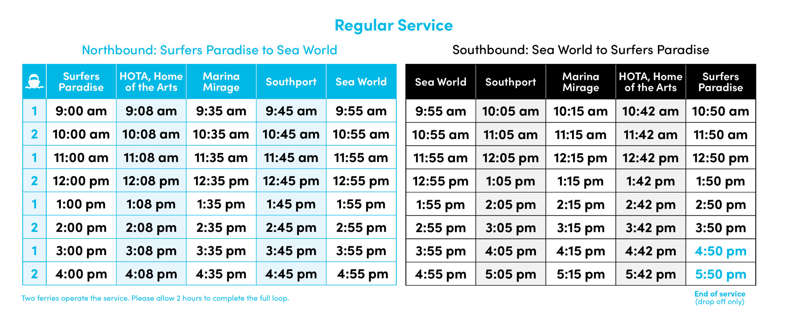 Hopo timetable Regular scaled